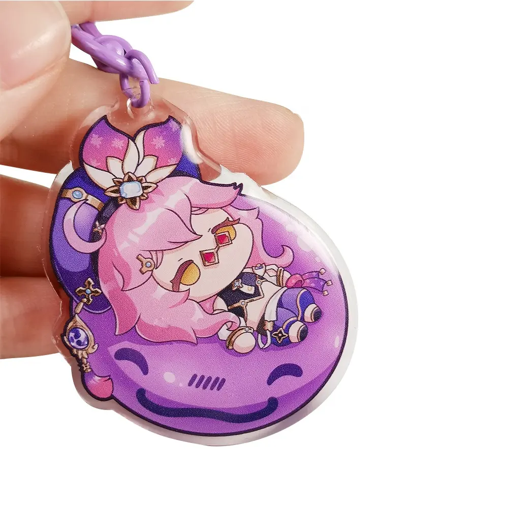 Custom Make Your Own Anime Gradient Acrylic Keychain Printed Epoxy Translucent Color Border Acrylic Charm