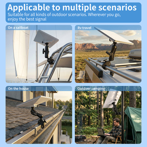 VIN mounts Soporte Starlink Mini con abrazadera y bola para riel/tubo 1.18–2.76in, brazo doble 5.9in resistente - Product Image 5