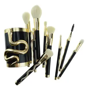 Nieuw Ontworpen 10 Stuks Beauty Tools 3d Snake Make-Up Brush Set Fabriek Prijs Groothandel Borstels Voor Dagelijkse Make-Up