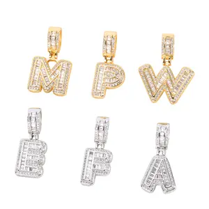 Wholesale Fashion Handmade DIY A-Z 26 Letters Gold Plated Zircon Chain Letter Pendant For Handmade Necklace