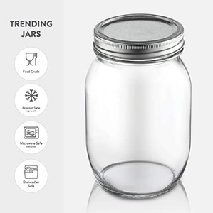 Almacenamiento de alimentos Mantequilla Cacahuete Contenedor de boca ancha Tapa de oro plateado Venta al por mayor Jelly Split Lid 100ML 120 150 200 500 350 1L - Product Image 6