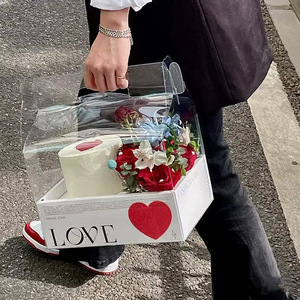 Trong Kho Xách Tay Vuông Bánh & Hộp Đồng Hồ Bìa Trắng Với Màu Đỏ <span class=keywords><strong>Internet</strong></span> Đỏ Valentine Của Ngày Bao Bì Cho Các cặp vợ chồng Thực Phẩm Sử Dụng - Product Image 3