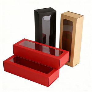 Factory Direct Customizable Slim Paper <b>Box</b> With Clear Window Multi-color Ideal for <b>Dessert</b> & Jewelry Packaging - Product Image 1