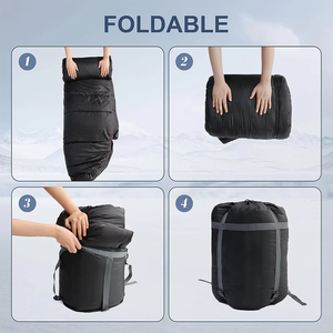 Sac de couchage personnalisé avec logo, style momie, pour l'hiver, en coton flanelle et polyester, sac de compression pour le camping, pour adultes - Product Image 6