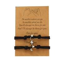 Nouvelle conception tactile connecté aimant Couple Bracelets bijoux noir et rouge coeur Couple Bracelet ensemble pour Couple