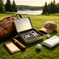 Cutter à cigares en bois L9Go personnalisé avec logo, moule en acier Damas, briquet avec support et marqueur de balle de golf