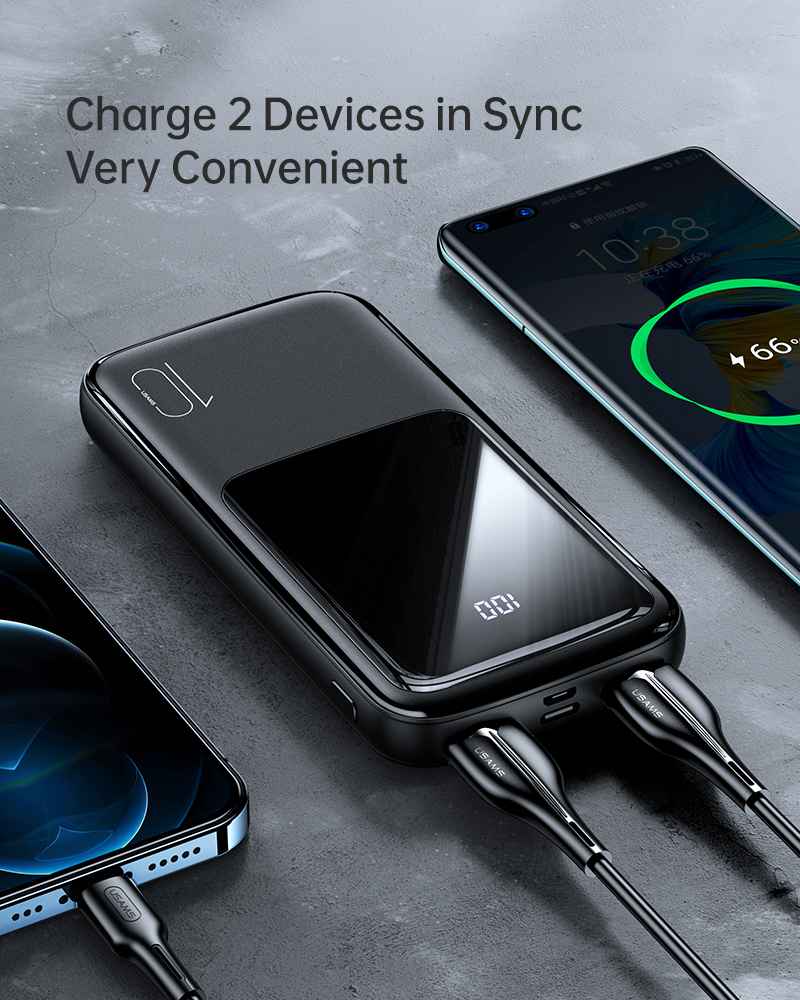USAMS PB58 10000mAh High Power Dual USB Fast Charging Power Bank Type C With LED Digital Display US-CD163 16 Hfd8fa30a6f0c4cf69e4b0d53b334dfb1G