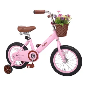 JOYKIE vintage pink kids bike 12 -18 inch steel frame baby girls cycle for 4-12 years old kids