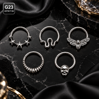 CRYSPURE Anneau segmenté articulé en titane G23 poli pour piercing septum, daith, hélix, cartilage, nez – Cadeau pour elle
