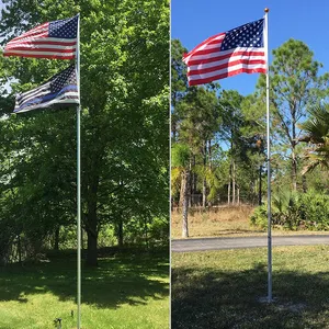 Telescopic Aluminium Splicing Pole Flag Outdoor Flag Poles Flag Pole Inside Base