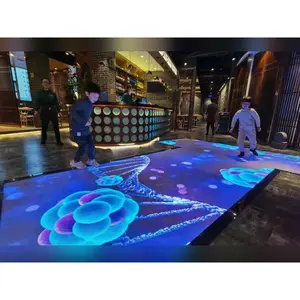500X500 Intérieur P3.9 1.9 3.9Mm Commercial 3D Led Dance Floor Panneaux D'affichage En 50X50Cm Dj Interactive Led Carrelage Écran