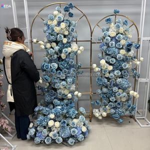 โรงงาน LEDA ผลิตผ้าปูพื้นลายดอกไม้สีฟ้าหม่นสำหรับงานอีเว้นท์ งานปาร์ตี้ งานแต่งงาน ฉากหลังงานวันเกิด ของตกแต่งงานปาร์ตี้ - Product Image 2