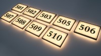 Panneau d'adresse lumineux personnalisé signes de numéro de maison éclairés panneau de porte numérique led plaques de porte