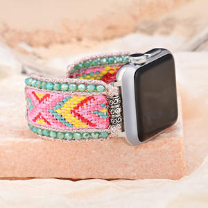 Diseño creativo Nylon tejido <span class=keywords><strong>iwatch</strong></span> Samsung/FitbitSmart Watch Band BOHO Crystal pulsera de una sola capa reloj inteligente al por mayor - Product Image 1