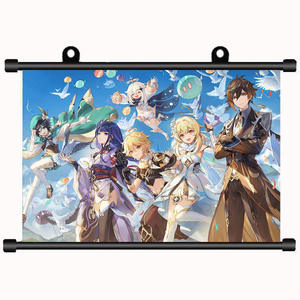 Buenas ventas diseño personalizado poste <span class=keywords><strong>de</strong></span> madera lienzo liso Pergamino <span class=keywords><strong>de</strong></span> pared tela colgante pared banner - Product Image 2