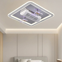Ventilateur de plafond moderne sans pales avec télécommande, moteur DC, lumière LED, 6 vitesses, intensité réglable, 220V, pour salon et chambre d'hôtel