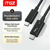 Câble de données Thunderbolt 5 80 Gbps 240 W Charge rapide Vidéo HD 8K Coque en aluminium pour ordinateur portable et moniteur