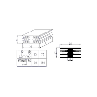 Pila de Rectificadores KBPC3510 5010 2510 1010, Disipador de Calor Cuadrado de Aluminio de 35*35*17mm
