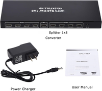 Divisor HDMI 1X8 1X16 de 8 Puertos, Distribuidor, Repetidor, Amplificador V1.4 3D 1080p, Conmutador HDMI Compatible con 4K HDTV para HDTV, DVD, PS3, Xbox