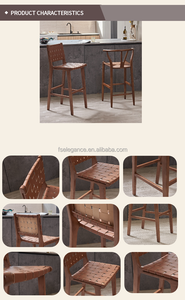 Taburete de madera <span class=keywords><strong>para</strong></span> bar, taburete moderno de <span class=keywords><strong>26</strong></span> pulgadas de altura, estilo nórdico, <span class=keywords><strong>para</strong></span> desayuno y cocina, venta al por mayor - Product Image 3