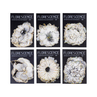 20pcs Fleur Scence Doré PET Autocollant avec Libération Liner Bronzage Processus Rose Motif Esthétique DIY Papeterie Floral Decal