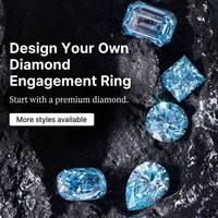 Diamante Sintético CVD Cultivado en Laboratorio, Corte Esmeralda, Azul Intenso, Certificado IGI, al por Mayor, para Joyería