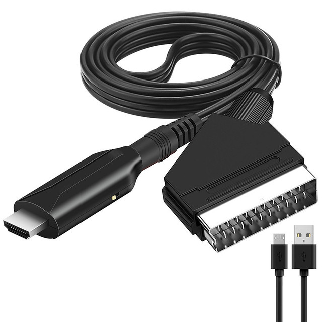 Converter Scart HD-MI Cable Video Audio Connector 720P/1080P Adapter Bare Copper Conductor PVC Jacket for HDTV Monitor Projector