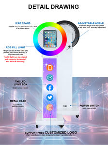 Expédition rapide depuis l'entrepôt US/CA, photomaton pour iPad, personnalisation du logo gratuite, photomaton pour iPad, couleur RGB, photomaton pour selfie de fête - Product Image 4