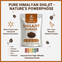 Poudre d'extrait de Shilajit noir de qualité alimentaire, utilisation polyvalente en capsules, comprimés, boissons et barres santé