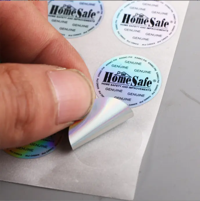 3d Regenboog Effect Sticker Ovale Reflecterende Douane Logo Zilveren Rol Logo Label Platte Vel Sticker Afdrukken