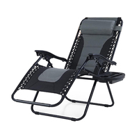 Fauteuil inclinable réglable pour l'intérieur Chaise longue portable zéro gravité pour la piscine, le camping, la plage, la pelouse et le tissu pliant
