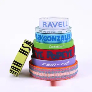 Individuelles Nylon-Gewebe-Sport-Kopfband Drucklogo verstellbare Perücke Haarband Jacquard elastisches Band Drahtrandband