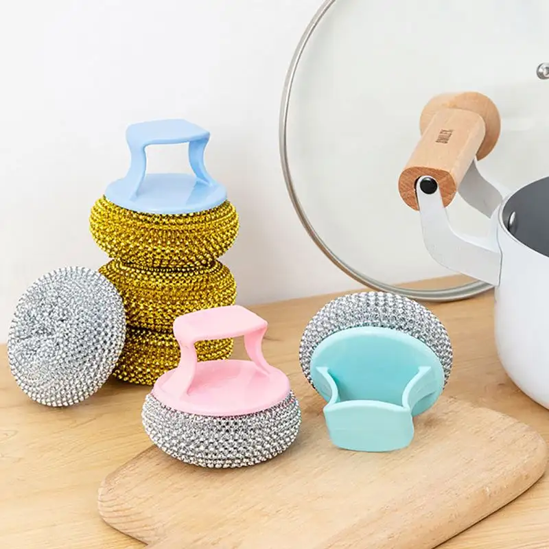 नैनो सफाई प्रौद्योगिकी, रसोई स्वच्छता के लिए समायोज्य हैंडल के साथ रंगीन पॉट ब्रश
