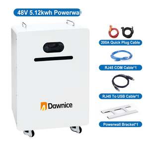 Batería de iones de litio Dawnice, batería solar, almacenamiento de energía, 51,2 V, 5Kwh, 10Kwh, 15Kwh, 20kwh, batería solar LiFePO4 montada en la pared para el hogar - Product Image 2