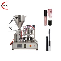 Machine de remplissage et de bouchage semi-automatique rotative de bureau HZPK pour liquides et pâtes, idéale pour les cosmétiques, vernis à ongles, mascara, flacons et tubes en verre ou plastique