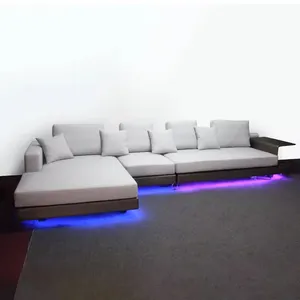 Nieuwe Lichtgevende Nordic Combinatie Sofa Groot Formaat Stof Modulaire Bankbanken Moderne L-Vormige Sectionele Banken