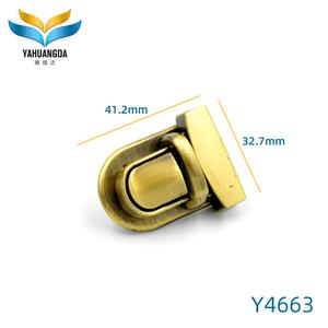 Thiết kế thời trang hợp kim kẽm antic Brass Brushed tùy chỉnh túi xách trang trí túi kim loại phần đẩy khóa xử lý Trọng lượng nhẹ Nickel miễn phí - Product Image 2