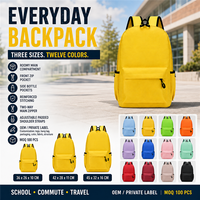 Sac à dos décontracté personnalisé OEM avec trois tailles, tissu hydrofuge et poches organisées pour l'école, les trajets quotidiens et les voyages