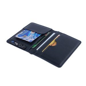 Porte-cartes de crédit en cuir pliable portable, multi-compartiments, pour le travail et les voyages - Product Image 5