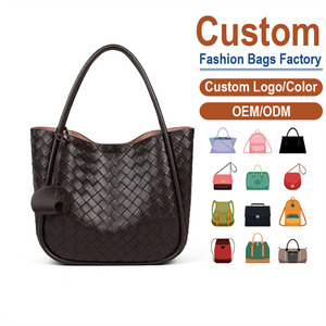 New PU Leather Woven Basket Crossbody Bag with <b>Cute</b> Elephant Charm Trendy Hollow-out Summer Tote Boho Style Shoulder <b>Purse</b> - Product Image 1