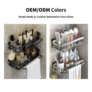 YEETE - Estante <span class=keywords><strong>de</strong></span> Almacenamiento para Esquina <span class=keywords><strong>de</strong></span> Baño, Moderno, Ecológico, Sin Perforaciones, Autoadhesivo, con Ganchos <span class=keywords><strong>de</strong></span> Acero Inoxidable - Product Image 4