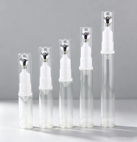 Flacon cosmétique sans air AS de 5 ml, 7,5 ml, 10 ml, 12 ml, 15 ml pour sérum contour des yeux avec applicateur métallique, flacon applicateur pour huile à lèvres et brillant à lèvres
