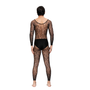 Maillot de corps <span class=keywords><strong>Sexy</strong></span> en résille, imprimé léopard, sous-vêtements pour hommes, Costume Cosplay, vente en gros, collection 2020 - Product Image 3