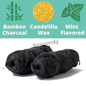 Fil dentaire en bambou au charbon de bois avec logo personnalisé, 2 recharges non toxiques, naturelles, avec conteneur métallique, menthe biologique, végétalien et biodégradable - Product Image 3