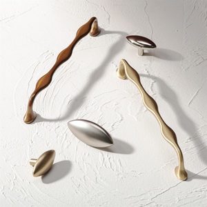 Maxery lượn sóng tuổi Brass tủ xử lý Antique tủ Tủ kéo cũ Brass ngăn kéo xử lý, giả mạo Brass nội knobs - Product Image 2