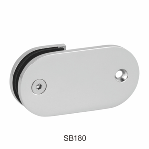 Pince d'étagère en verre, support de support de porte de douche à panneau fixe sans perçage sur verre Support de panneau fixe Pince à 180 degrés - Product Image 1