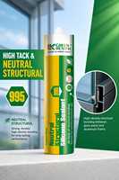 Scellant silicone structurel neutre Green Health 995, 300 ml, haute adhérence, imperméable, résistant aux intempéries, adhésif pour la construction