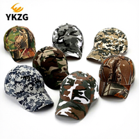 Casquette de baseball 6 panneaux en polyester/coton à camouflage numérique, ajustable, unisexe, pour le camping en extérieur, broderie main, protection solaire