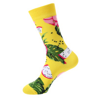 Usine directe paquet cadeau personnalisé nouvelles chaussettes d'équipage Jacquard à motifs de fruits pour unisexe en gros robes drôles chaussettes