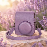 Nouveau design de motif en cuir PU pour appareil photo instantané Fuji Instax Mini12/13, fermeture magnétique, style coloré et romantique